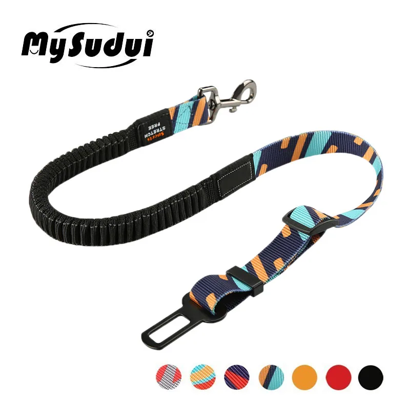 Vehicle Car Pet Dog Seat Belt Adjustable Safety Belt For Dog In The Car Belt Accessories Travel Elastic Dog Leash Clip Harness