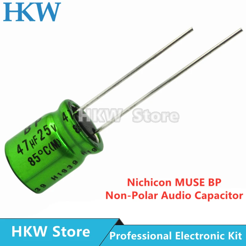 10pcs/lot 47UF 25V 10X12.5mm Nichicon MUSE BP ES Non Polar Nonpolar Bipolar HiFi Audio Capacitor 25V47UF New and Original