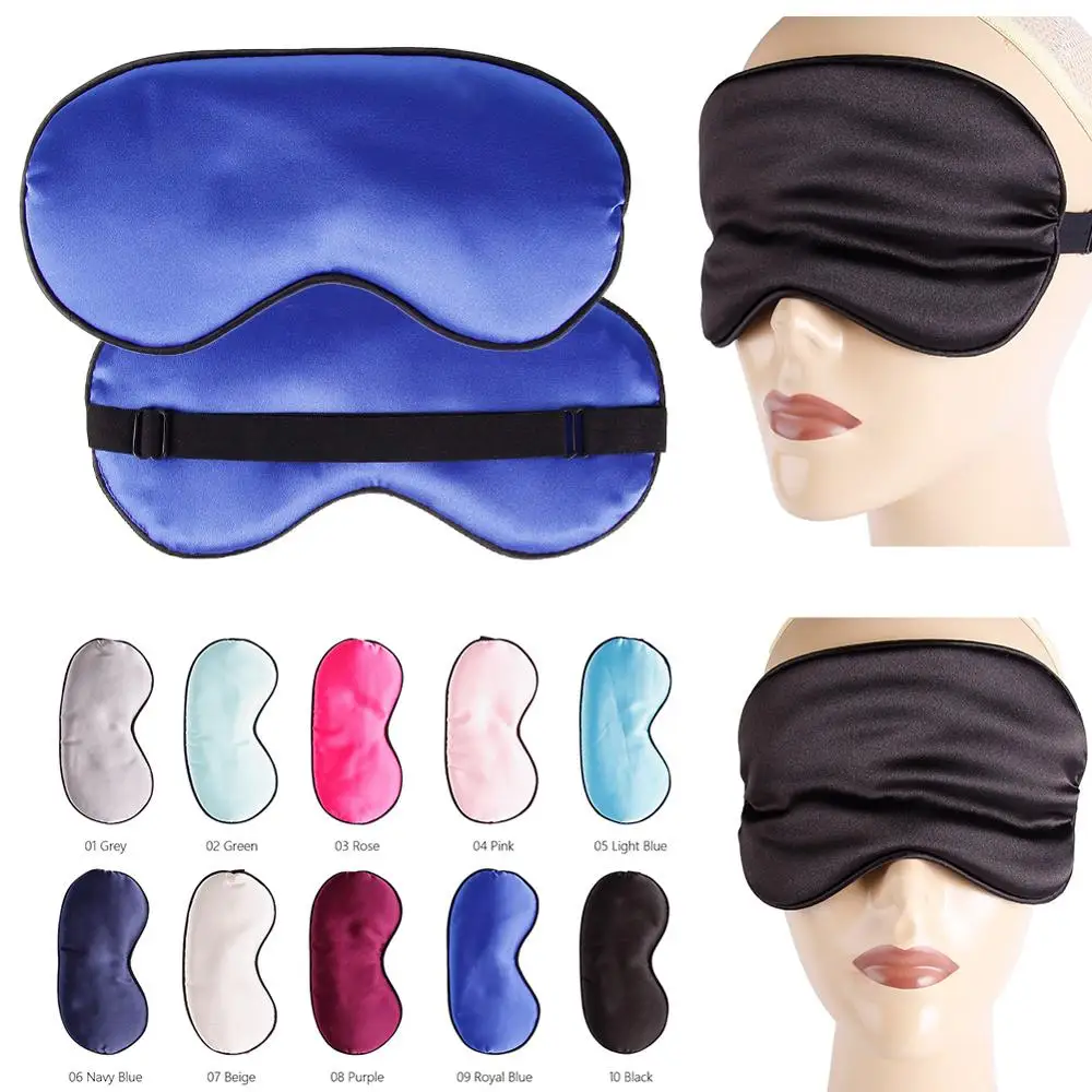 Masque de repos pour les yeux en soie Pure, couverture rembourrée, aide à la relaxation, aide au voyage, aide au sommeil, 1 pièce