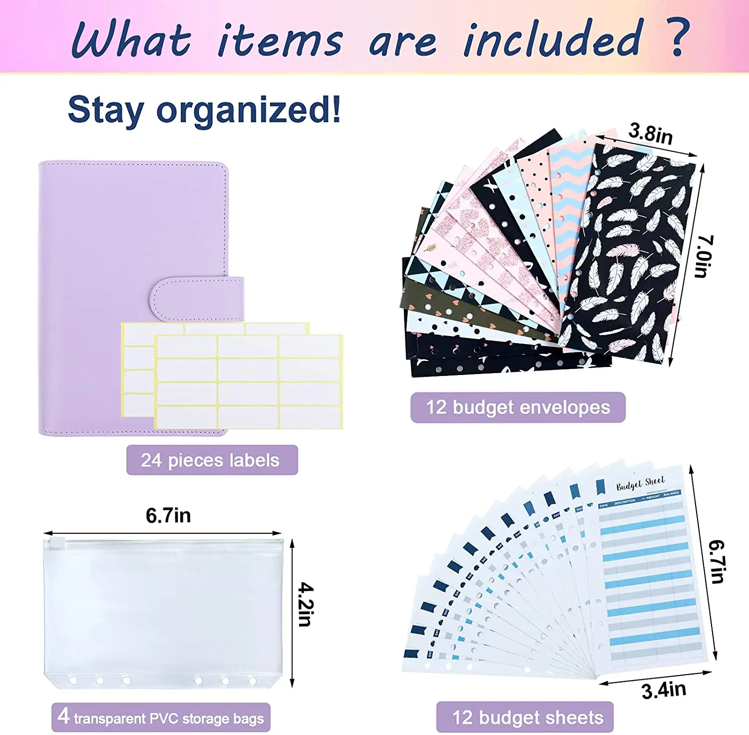 Imagem -03 - Orçamento Binder com Bolsos Planejador Envelope de Dinheiro Organizador do Sistema Envelopes de Dinheiro Despesa Orçamento Sheets 31 Pcs a6