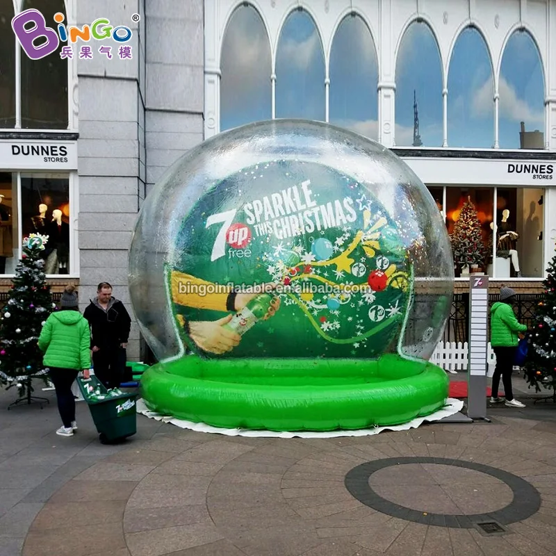 Decorative 4 Meters Inflatable Snow Ball for Emporium Decoration / Blow up Snow Glob for Display Toys