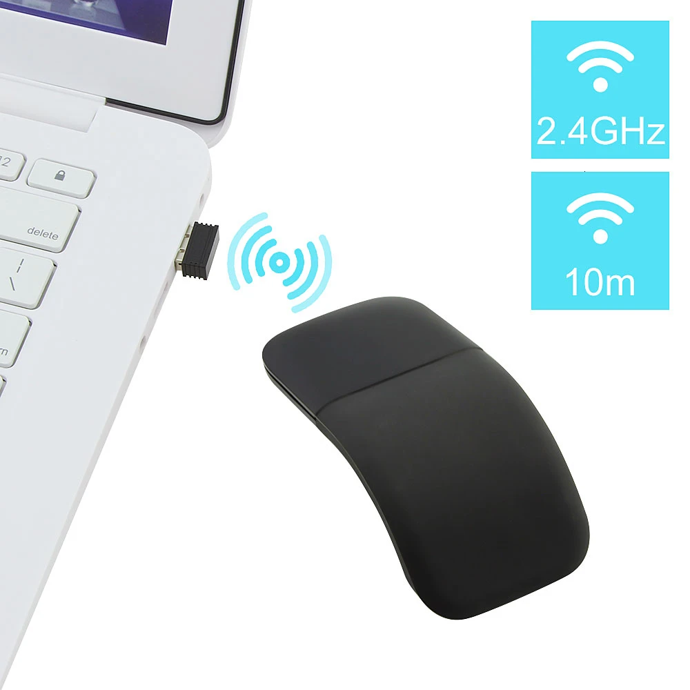 CHYI Wireless Foldable Touch Mouse Ergonomic Usb Computer Laser Silent PC Mause 3d Arc Slim Mice For Microsoft Laptop Macbook