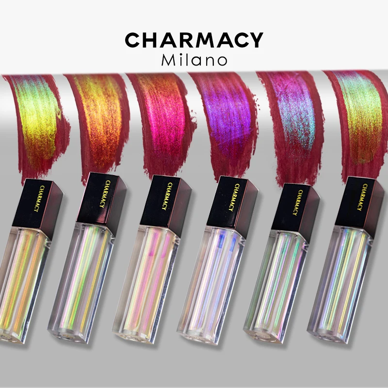 CHARMACY Chameleon Lipgloss Glitter Lip Plump Shiny Shimmer Lip Sparkle Duochrome Lip Tint Moisturizing Gloss Lipstick Makeup