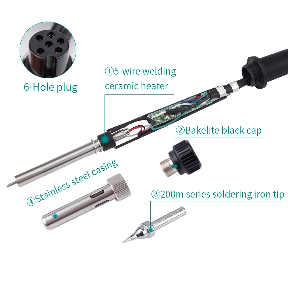 Imagem -04 - Luxianzi Ferro de Solda Elétrica Lidar com 936 203 205 T12 Estações de Solda Acessórios Estação de Retrabalho Solda Ferramenta de Reparo