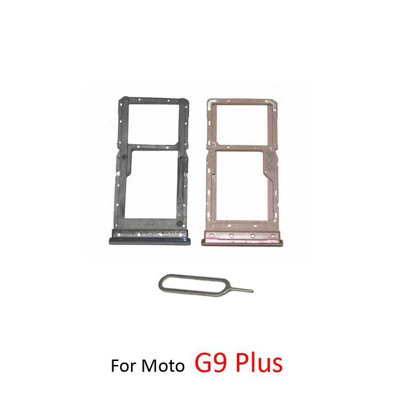 SIM SD Card Tray For Motorola Moto G9 Play G9 Plus Original New Phone SIM Chip Card Slot Holder Drawer Part + Pin