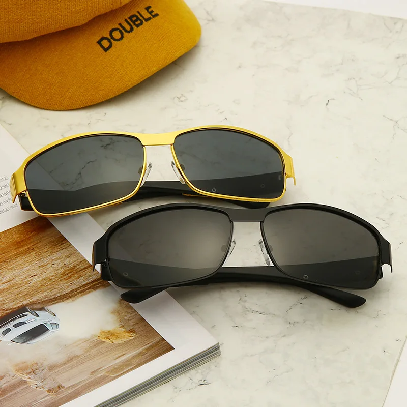 Photochromic Polarized rectangle Sunglasses Women Men Discoloration Eyewear Anti Glare Sun Glasses For male female