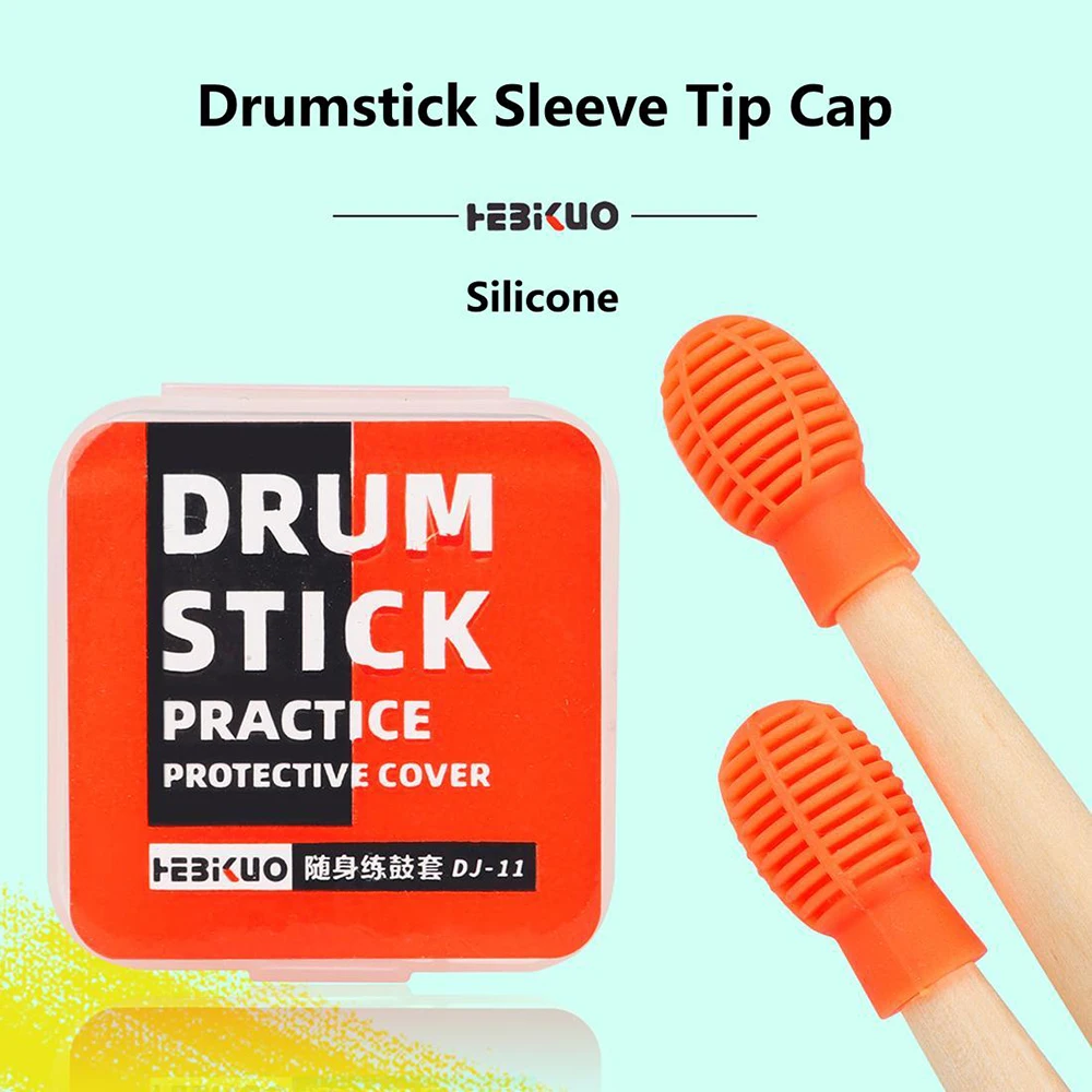 

2 Pcs/Set Silicone Drumstick Head Sleeve Percussion Accessories Drum Mallet Mute Cover Tip Cap Musical Instrument Parts With Box