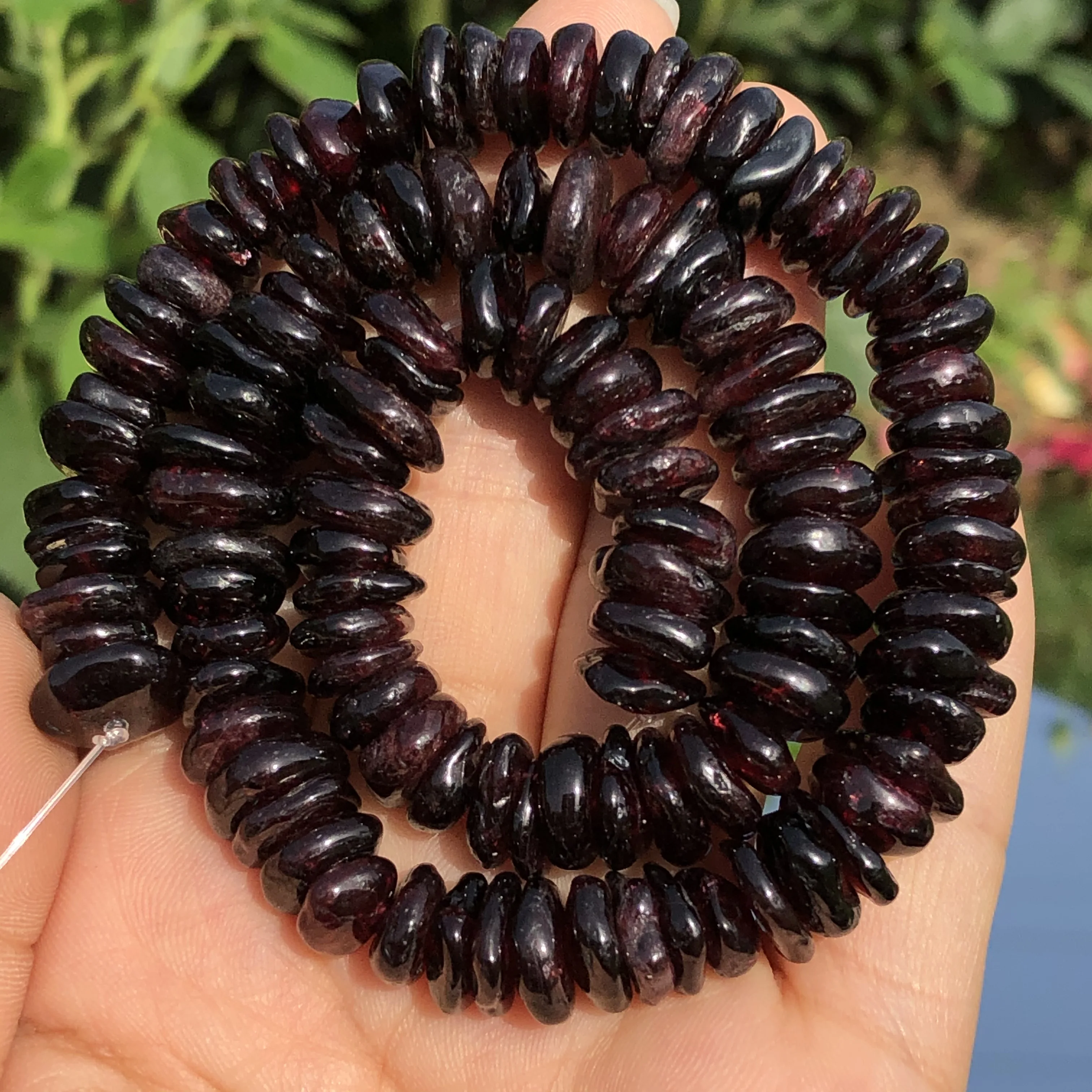 8-12mm Natural Pomegranate Stone Freeform Dark Red Garnet Dondelle Chips Beads For Jewelry Making DIY Bracelet Necklace 15\