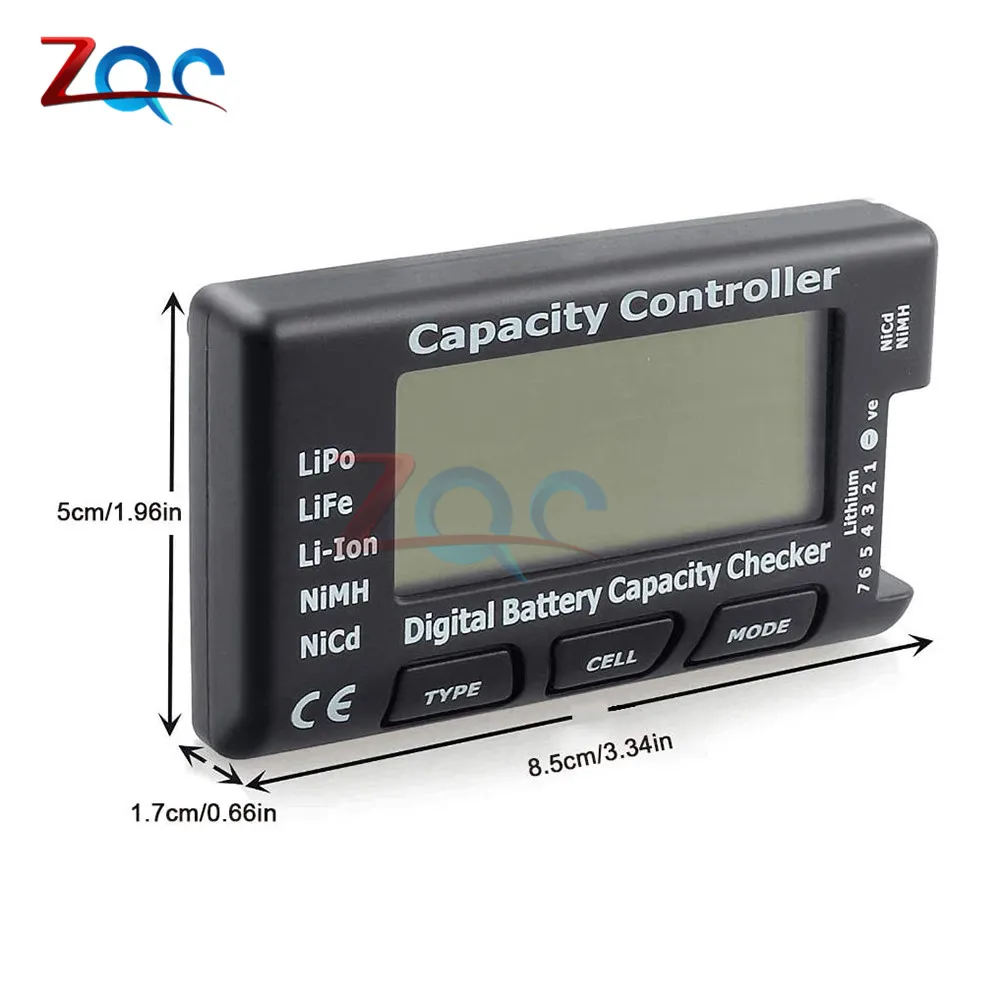 RC Cellmeter 7 Tester di tensione del Tester del Controller del controllore di capacità della batteria digitale per LiPo Life Li-ion NiMH Nicd Cell
