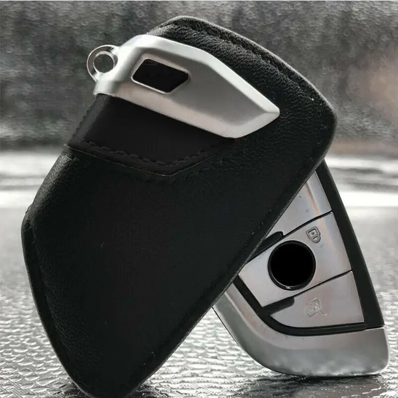 Genuine Leather Car Key Fob Case Cover Holder Shell For BMW X1 X2 X3 X4 X5 X6 F15 F48 540 740 1 2 5 7 Series  Accessories