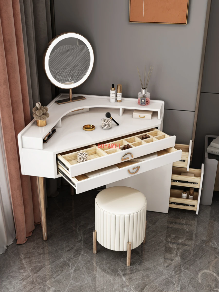 

Triangular dresser in 2021, new modern minimalist corner bedroom storage integrated online celebrity slate makeup table