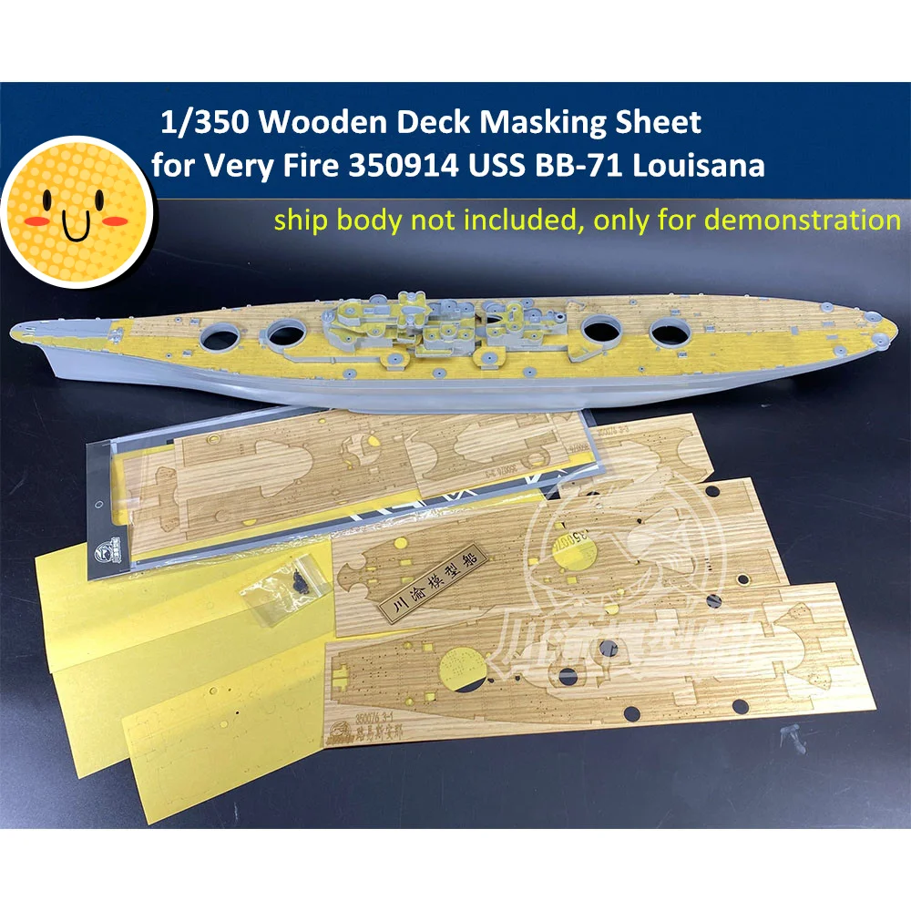 

1/350 Scale Wooden Deck Masking Sheet for Very Fire 350914 USS BB-71 Louisana Battleship Model CY350076 Assemble