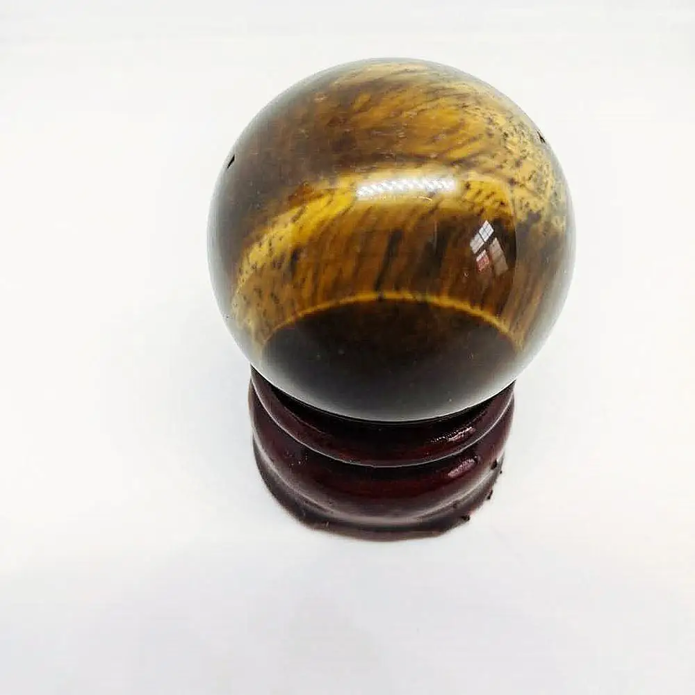 Natural Yellow Blue Tiger’s Eye Quartz Crystal Sphere Ball Healing