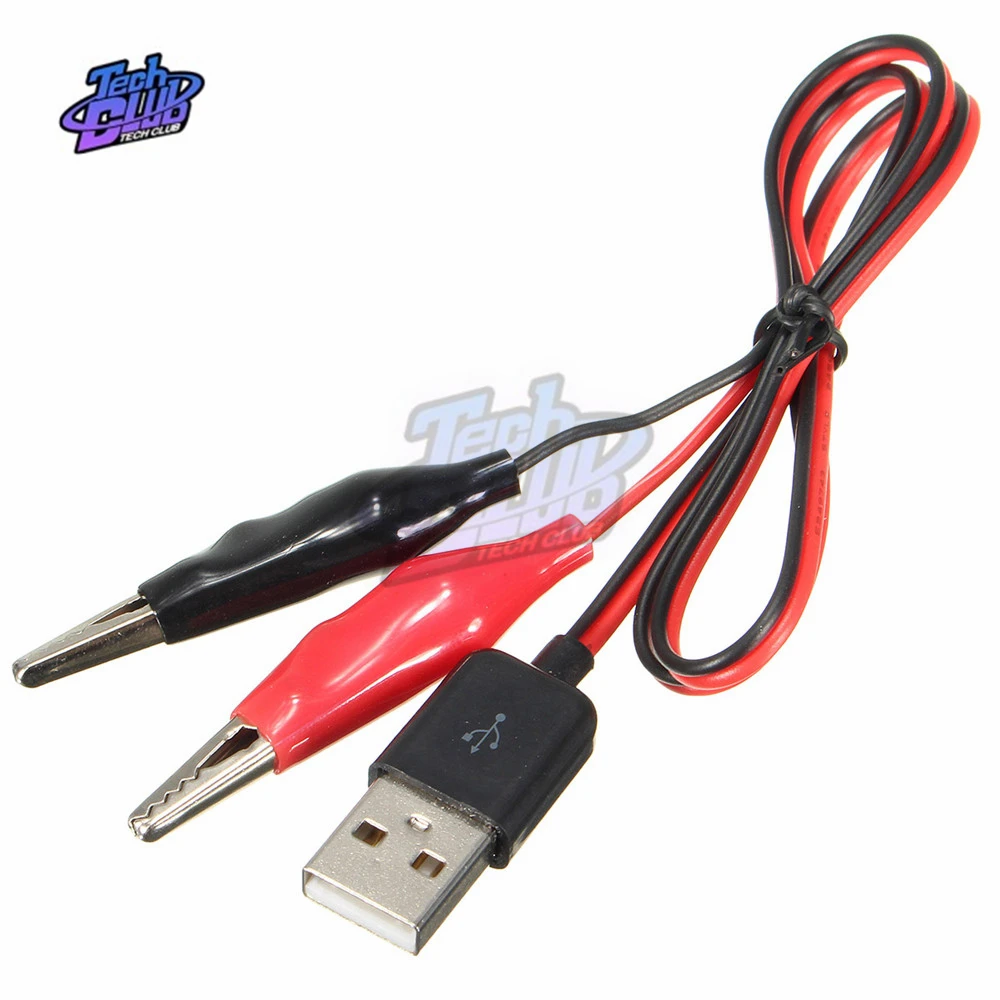 Morsetto per clip di prova a coccodrillo in metallo da 58CM per connettore del cavo adattatore maschio USB cavo adattatore di alimentazione