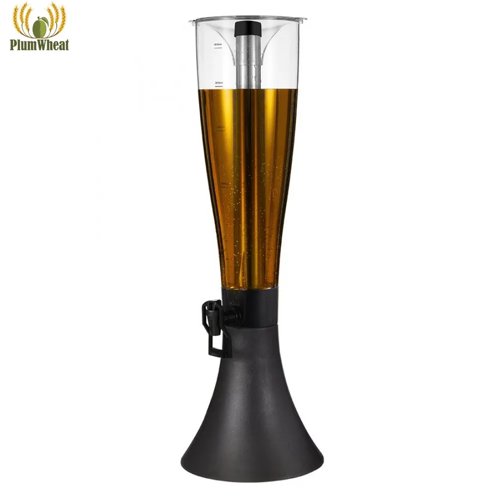 Beer Tower with Ice Tube Chill Rod, Tabletop Beverage Dispenser, 4 Liters, BT28