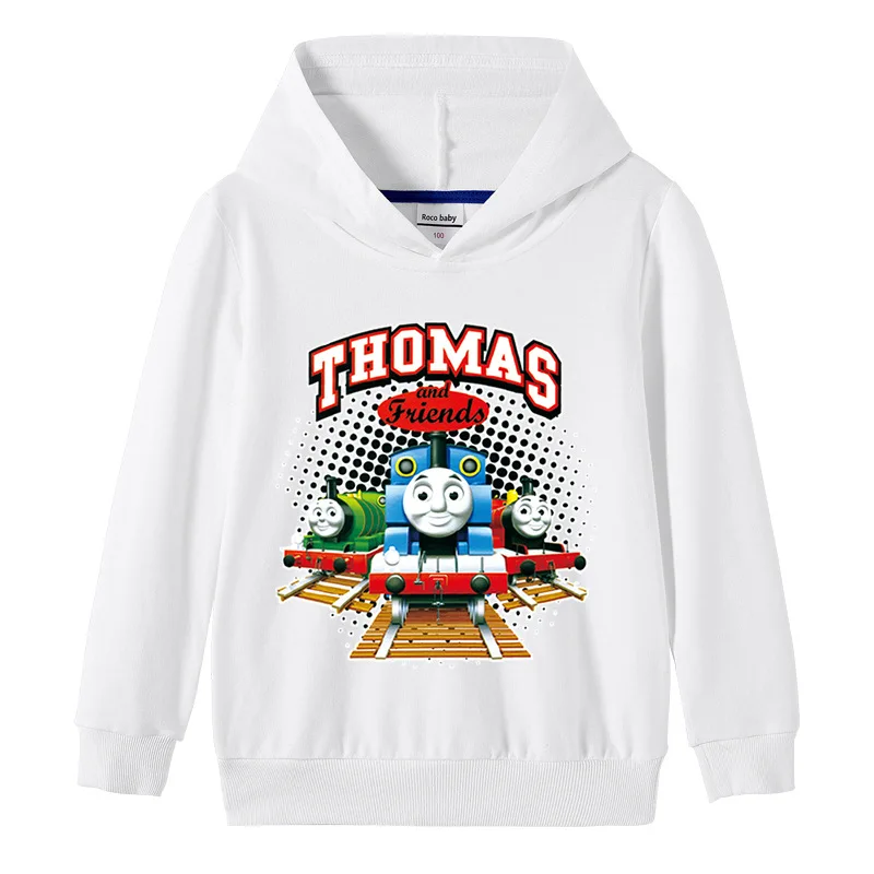 Thomas and Friends fashion cartoon boys pure cotton hooded sweater children\'s baby pullover tops children\'s sweater clothes