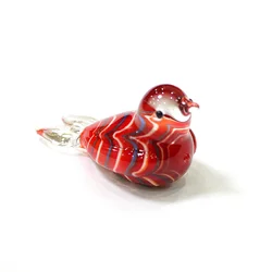 Figurine d'oiseau décoratif en verre de Murano, accessoires de décoration de jardin féerique de Style japonais, jolis ornements d'animaux faits à la main