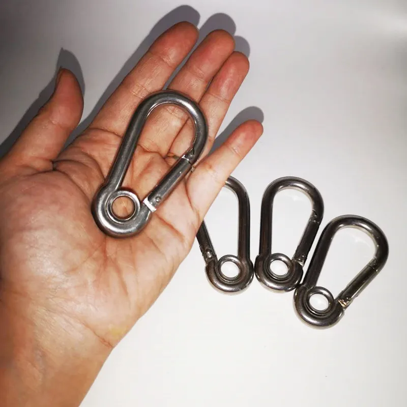 4pcs m8 trava segura 304 aço inoxidável 80mm gancho mosquetão ilhó