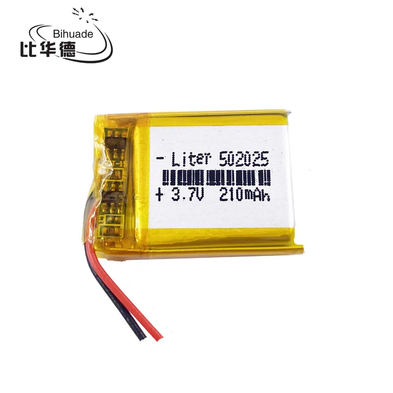 3.7V 210mAH 502025 Polymer lithium ion / Li-ion Rechargeable battery for DVR,GPS,mp3,mp4