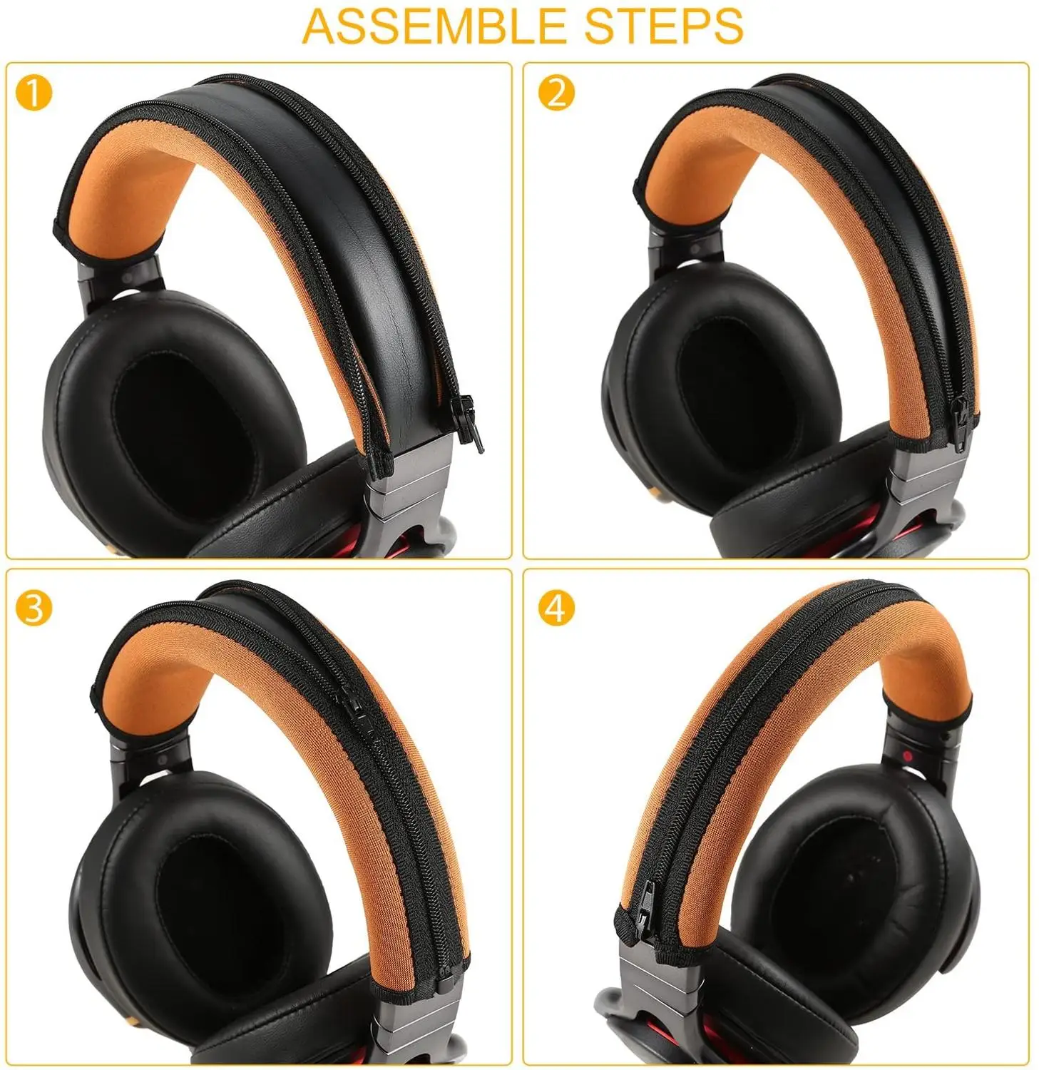 Cubierta de diadema MDR, Protector de banda para la cabeza de repuesto Sony con cremallera [Fácil instalación] para Sony MDR - 1R, 1RNC, 1RBT,