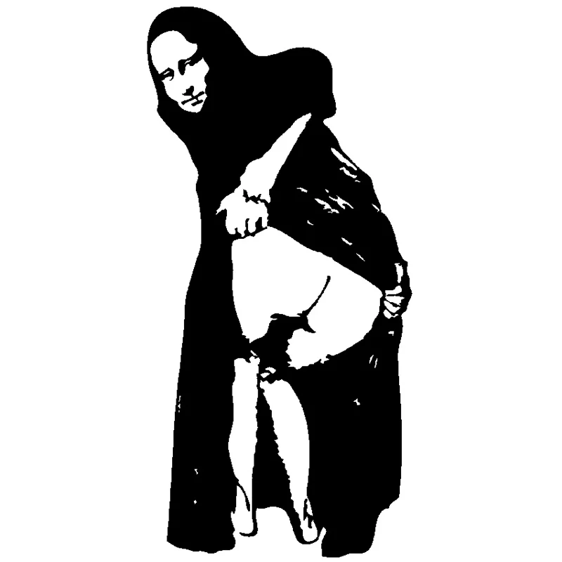 BANKSY MONA LISA MOONING WALL MURAL TRANSFER ART STICKER POSTER DECAL Decorative Vinyl Wall Stickers