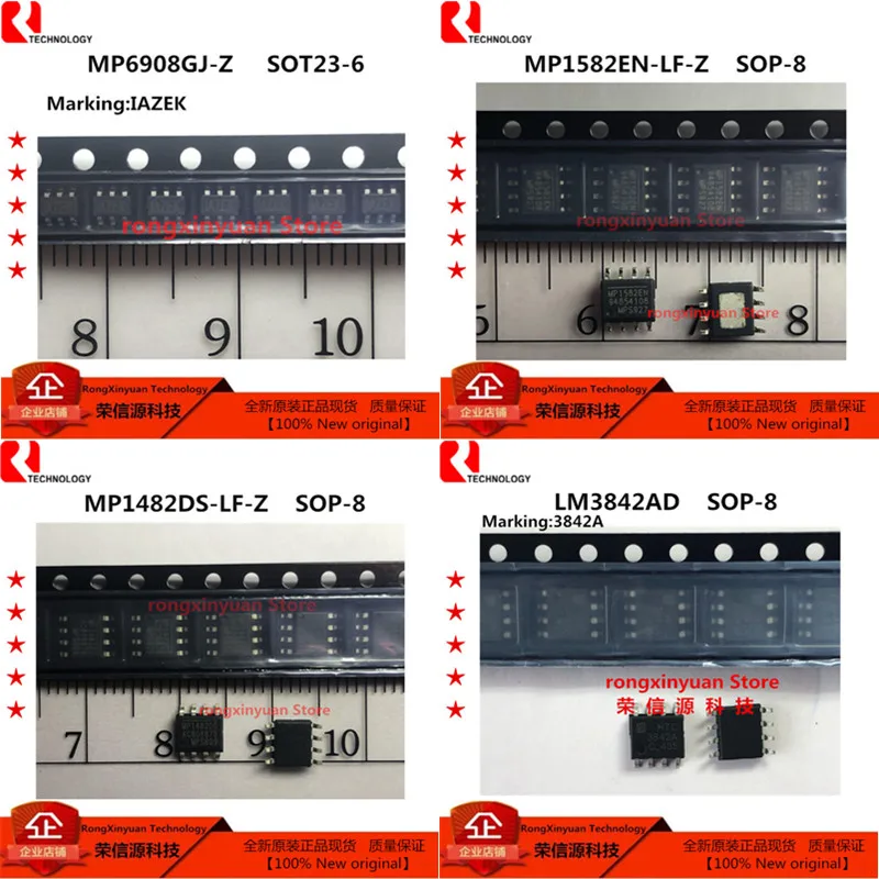 

10 pcs MP6908GJ-Z MP6908GJ MP6908 MP1582EN-LF-Z MP1582EN MP1582 MP1482DS-LF-Z MP1482DS MP1482 LM3842AD LM3842A 3842A HTC3842A