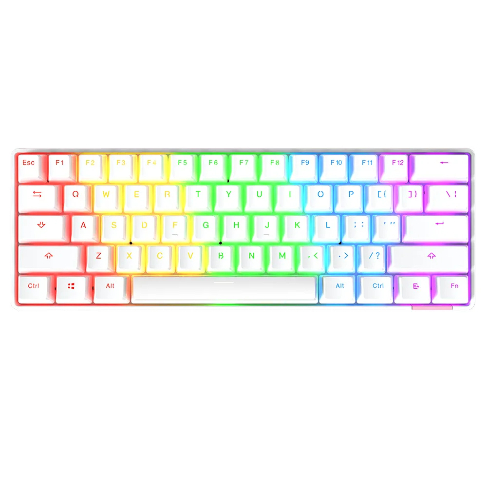 STK61 Pudding KeyCap  60% 61Key Wireless Dual Mode Bluetooth Mini Mechanical keyboard Red Blue Brown Switch For PC Games