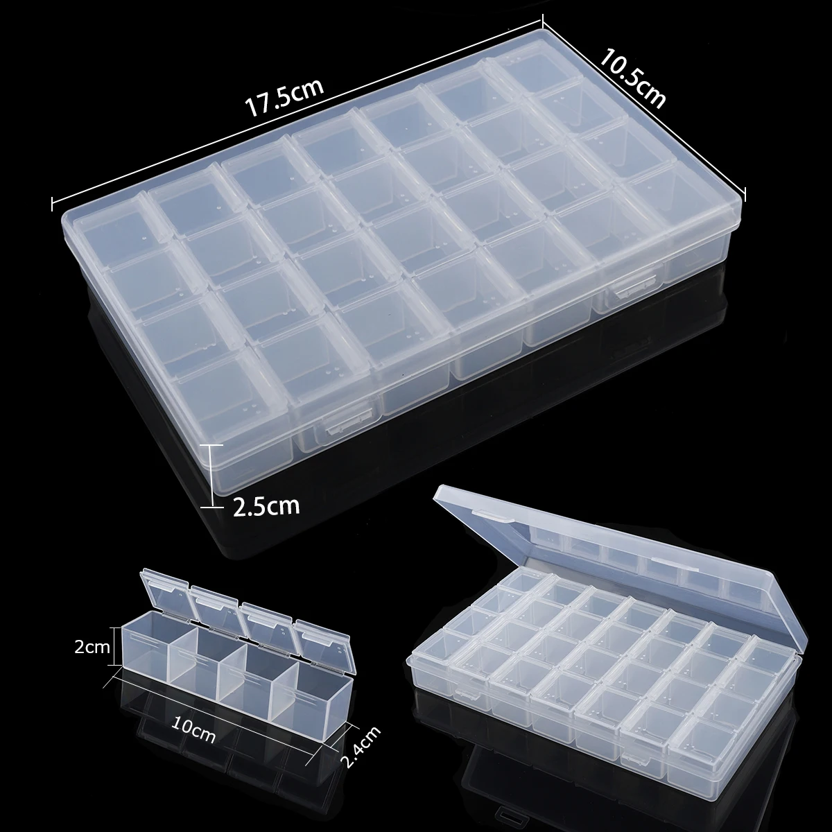 Plastic Jewellery Box with Mirror, Adjustable Storage