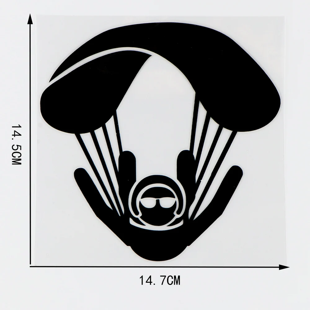 Yjzt 14.7 × 14.5cm paraquedismo esportes radicais pára-quedas decalques da etiqueta do carro do vinil preto/prata 10a-0555