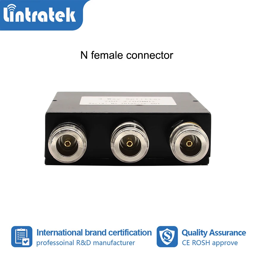 Lintratek 700/800-2700mhz Power Splitter For 2G 3G 4G Cellphone Signal Booster Repeater Amplifier N Female Connector 2/3/4-Way