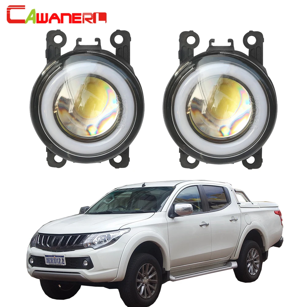 

Cawanerl For Mitsubishi Triton Strada 2005-2018 Car H11 LED Fog Light 3000LM COB Angel Eye DRL Daytime Running Light 12V