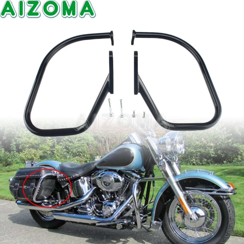 

For Harley FLSTN Softail Deluxe 2005-2017 Motorcycle 7/8" Saddlebags Guard Crash Bars Left&Right Side Pannier Guard Bracket