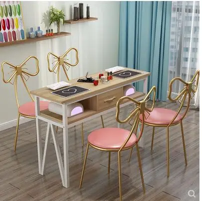 New nail table and chair set single simple modern nail shop table double nail table