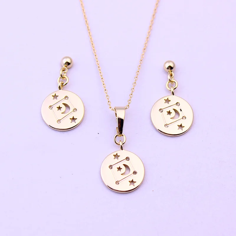 FS Fashion Women's Jewelry Set 12 Constellation Libra Earrings Pendant High Quality Jewelry Best Friends Gift