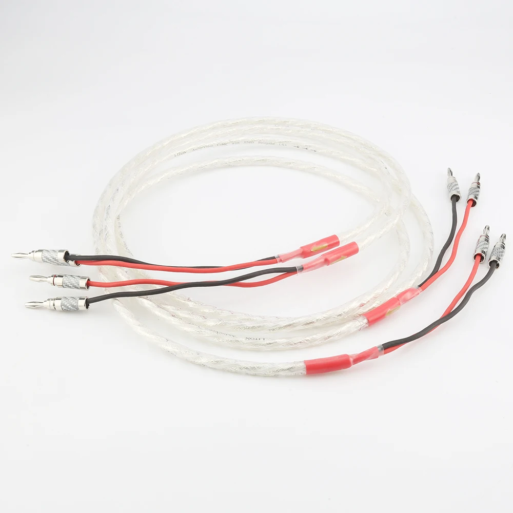 

One Pair HIFI Silver-plated Speaker Cable Hi-end 6N OCC Speaker Wire Loudspeaker cable hifi dedicated audio connection cable