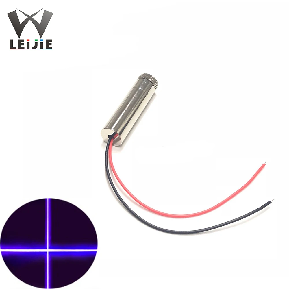 Cross Blue Violet Focusable 405nm 200mW 12x45mm 3-5V High Power Laser Module