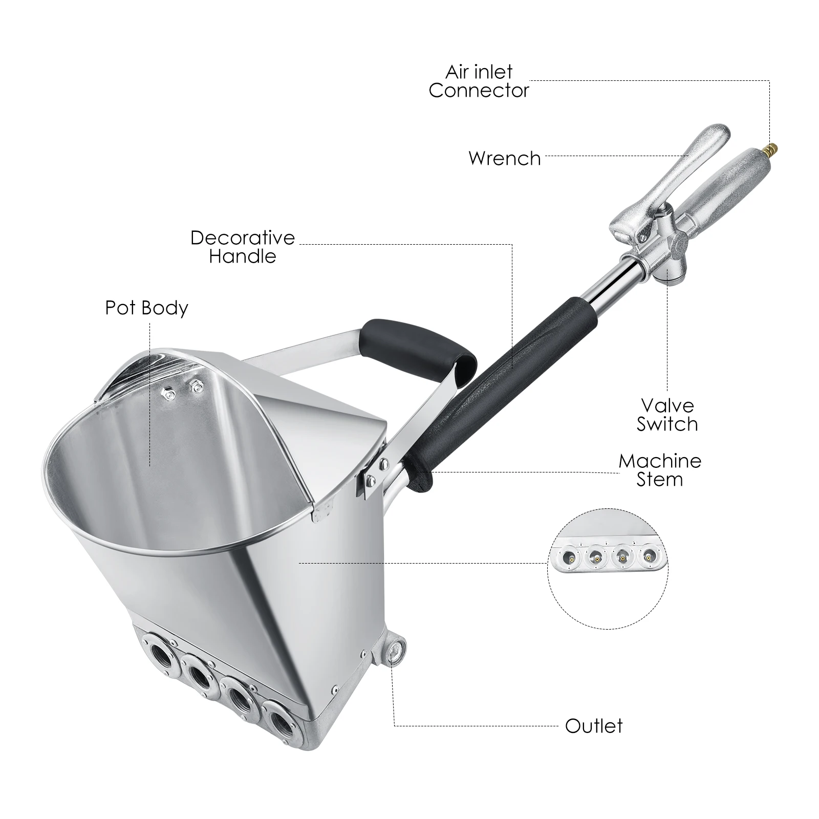 Spray Gun For Painting Walls Cement Mortar Sprayer Plaster  Hopper Gun Render Sprayer Hopper Bucket Gypsum Gun