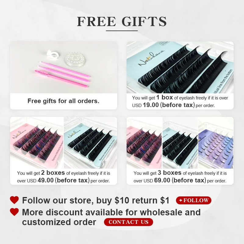 NATUHANA Super Easy Fan Vloume Color Lashes Easy Fanning Colored Bloom Eyelash Extensions Auto Fans Cilios Camellia Eye Lash