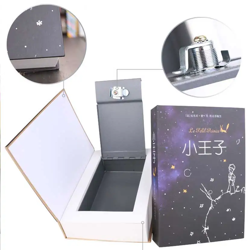 Metal Steel Storage Safe Box Dictionary Secret Book Piggy Bank Money Hidden Secret Security Locker Cash Jewellery With Key Lock