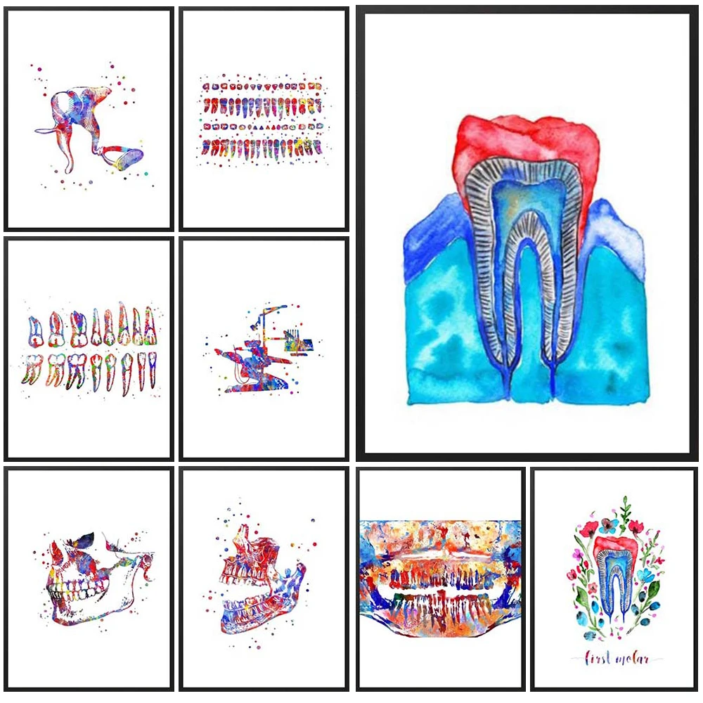 

Take Care of Teeth Dentistry Nordic Poster Extract a Tooth Wall Art Canvas Painting Wall Pictures For Living Room Unframed