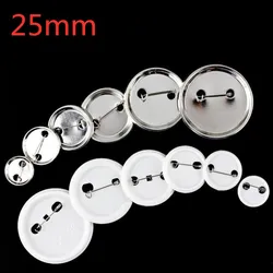 100 Pcs/Set 25mm Metal Badge Custom Supplies Personalized DIY Production Blank Badge Supplies Accessories