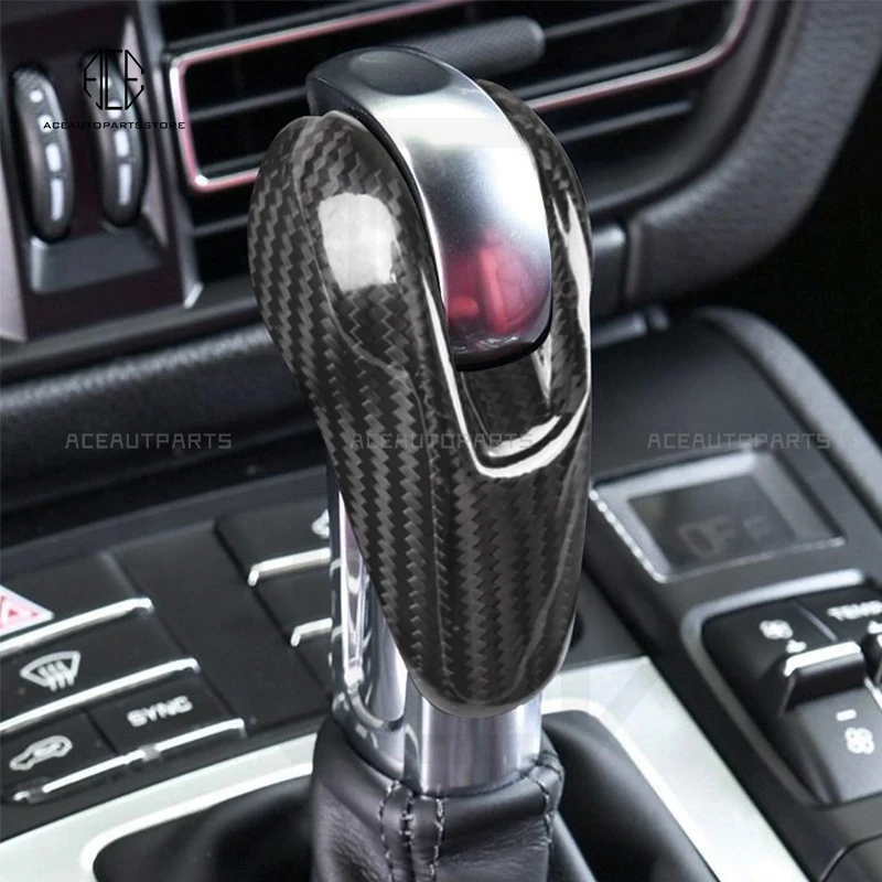 

Real Carbon Fiber Gear Shift Knob Head Cover For Porsche Panamera Macan 911 Cayenne 718 Boxster Cayman Auto Trims