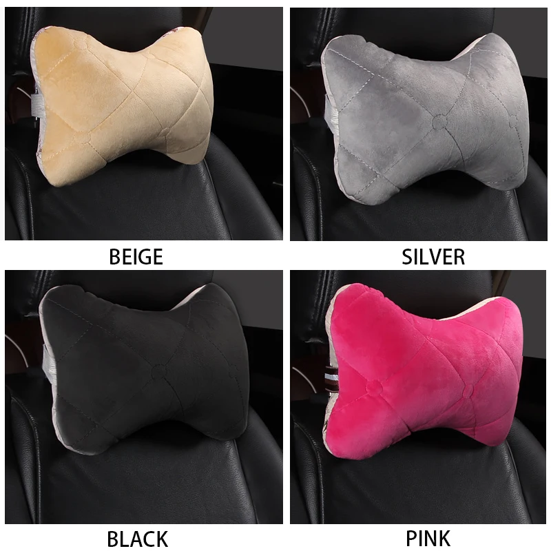 SEAMETAL Car Neck Pillow Cotton Seat Headrest Universal Car Neckrest Support Breathable Fabric Cover Relieve Soreness for Travel