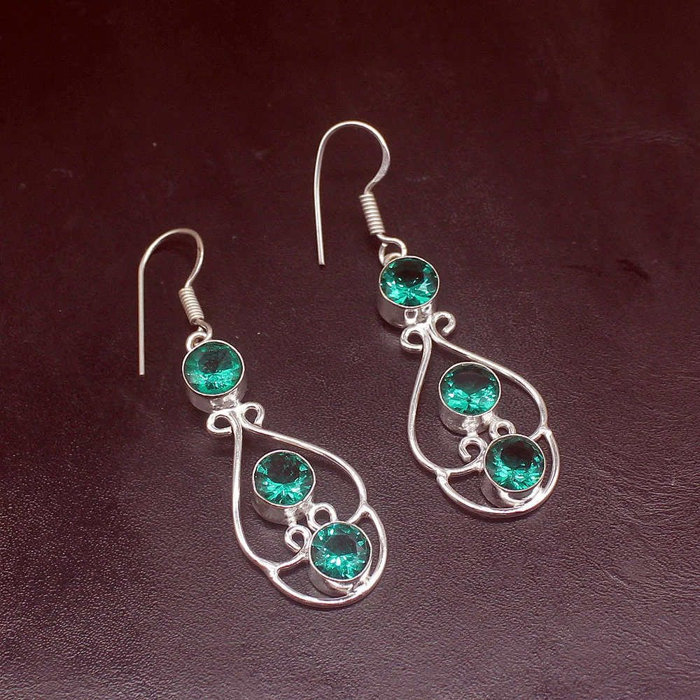 

Gemstonefactory Big Promotion Unique 925 Silver New Coming Green Topaz Shiny Women Ladies Gifts Dangle Drop Earrings 20211855