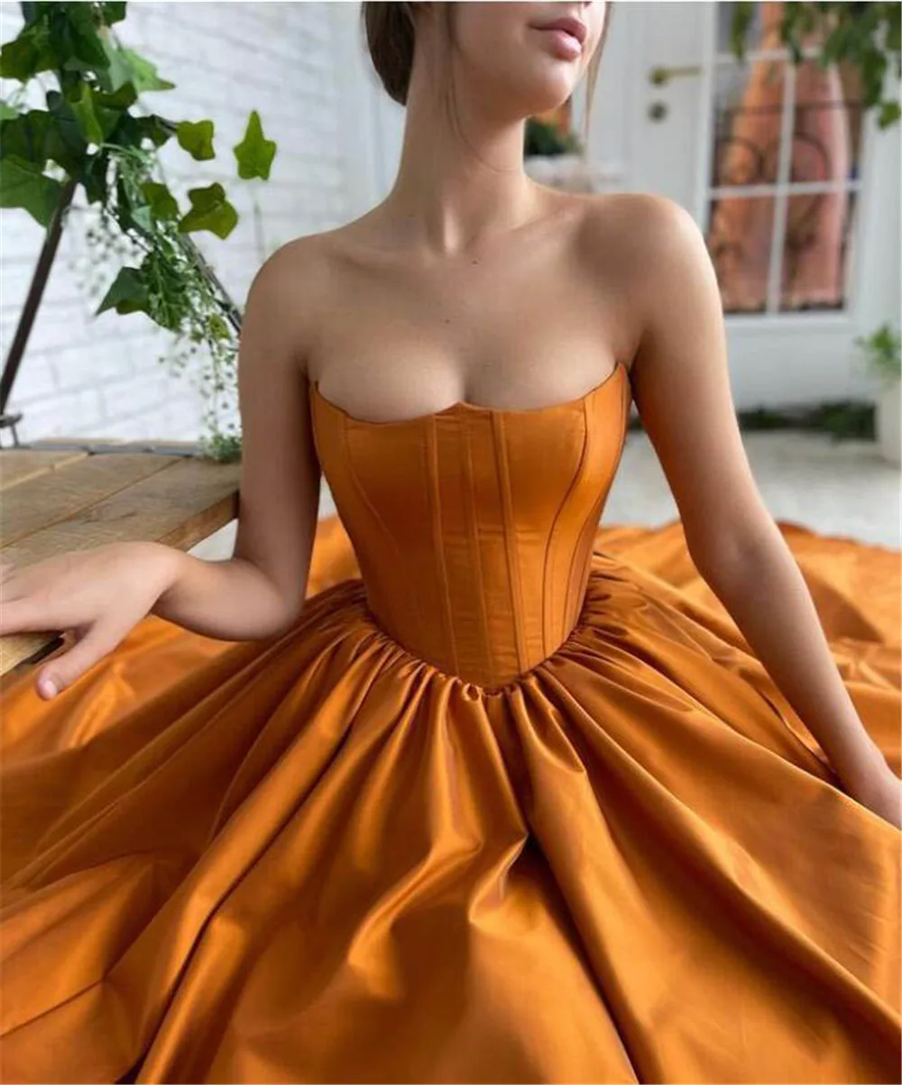 Sevintage Burnt Orange Long Prom Dresses With Wrap Corset Lace Up Satin Evening Gowns For Women Formal Party Dress Plus Size