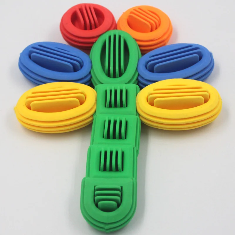 Plastic Toy Geometry Irregular Shape DIY Building Game Soft Rubber Insert Block Educational Design Boy Girl Friend Birthday Gift