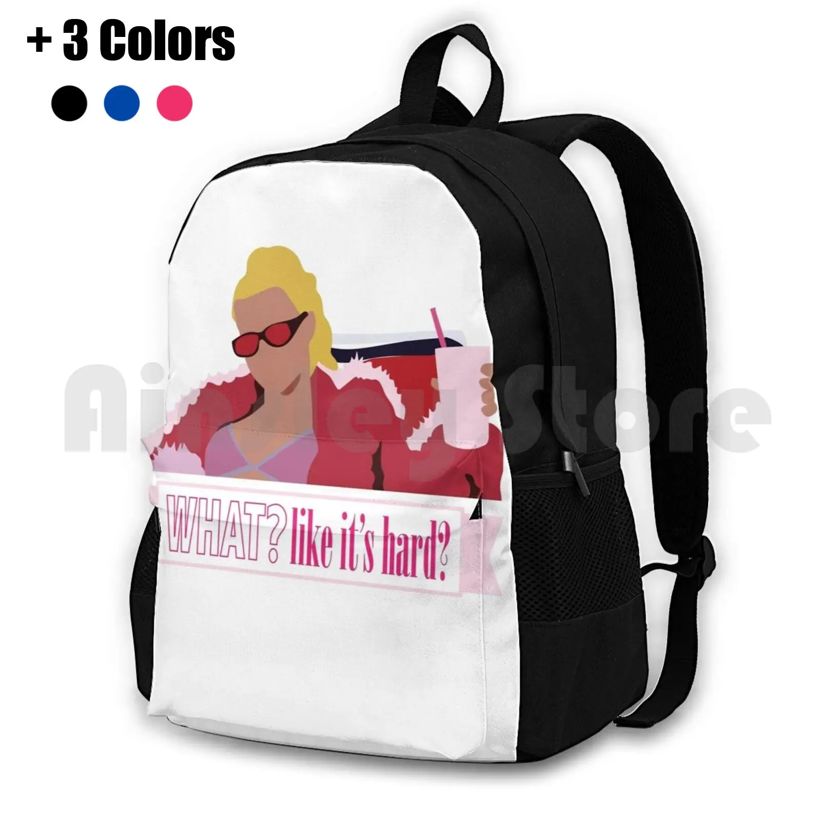 What ? Like It's Hard ? Outdoor Hiking Backpack Riding Climbing Sports Bag Legally Blonde Movie Quotes Reese Witherspoon Blonde