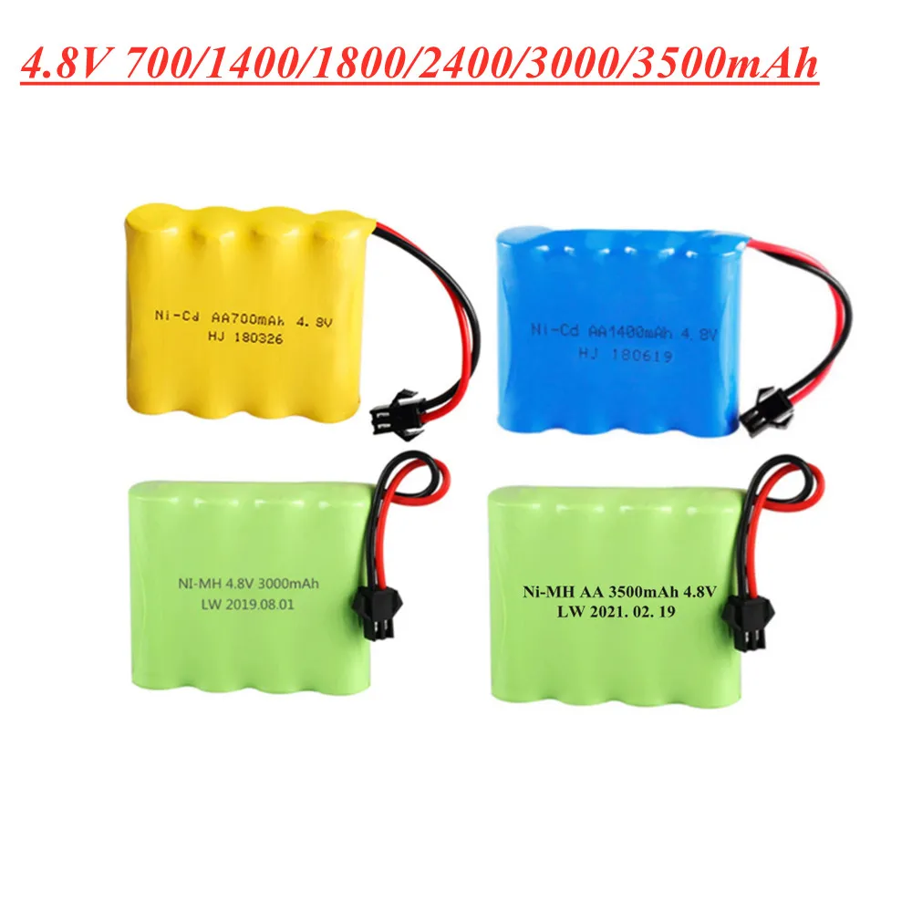 4.8V NI-MH NI-CD Battery 700mAh/1400mAh/1800mAh/2400mAh/3000mAh 3500mAh for RC Toys Cars Trucks Tank Guns Parts