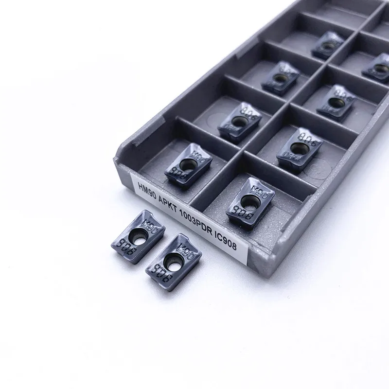 Insertos de carburo de alta calidad APKT1003PDR IC908 herramienta de torno de torneado de Metal de alta precisión APKT1003 piezas CNC cortador de fresado