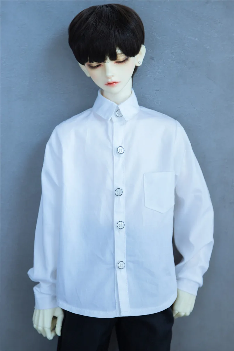 BJD Doll Clothes T-shirt Boys Handsome Stand Collar Top White Black Classic Color All-match 1/3 SD13 SD17 Gift Doll Accessories